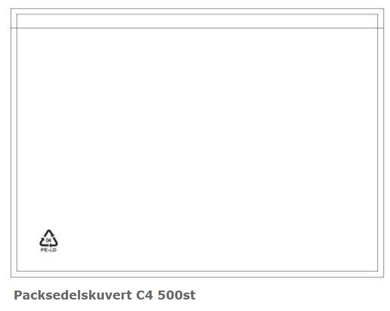 Packsedelsfickor C4 315x225mm utan tryck 500st/fp