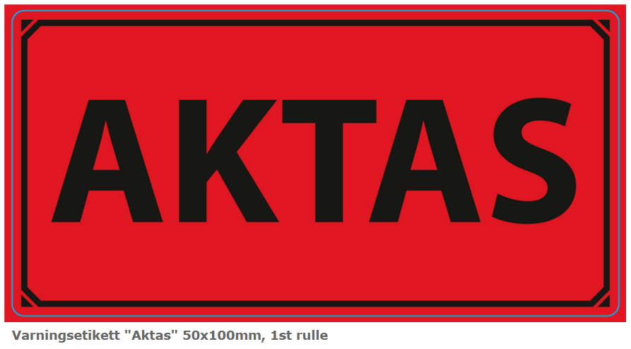 Varningsetikett 100x50mm 1000st/rl- AKTAS