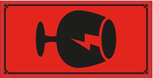Varningsetikett 100x50mm 1000st/rl - Symbol GLAS