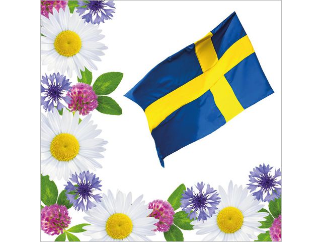 Servett blommor 33x33cm 20/fp