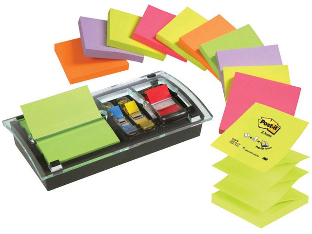 Notes POST-IT Z-block+hållare Plexi12/FP