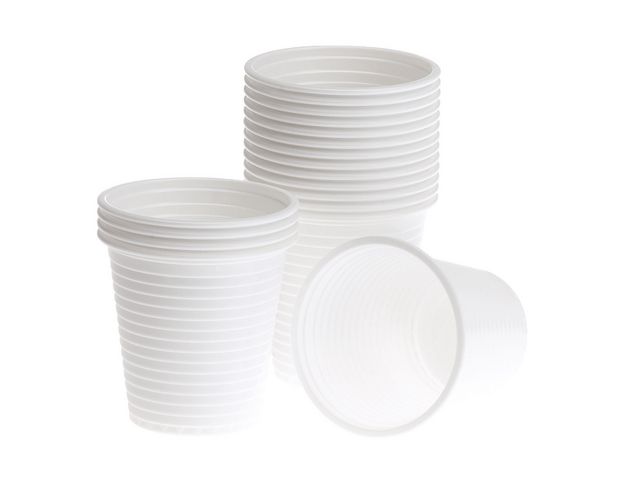 Plastbägare 12cl vit 80/FP