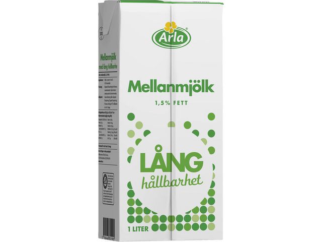 Mjölk mellan lång hållbarhet 1,5% 10/KRT