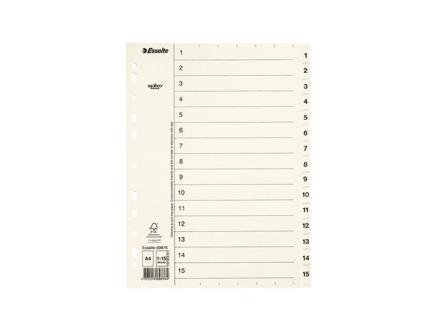 Pappregister Servo A4 1-15 ofärg flik