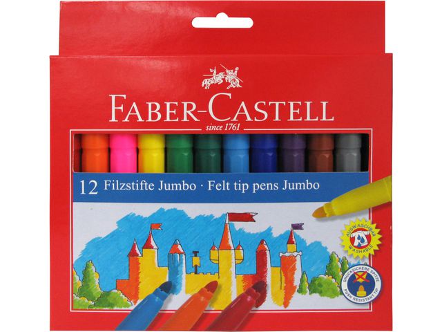 Fiberpenna Jumbo sorterade färger 12/FP