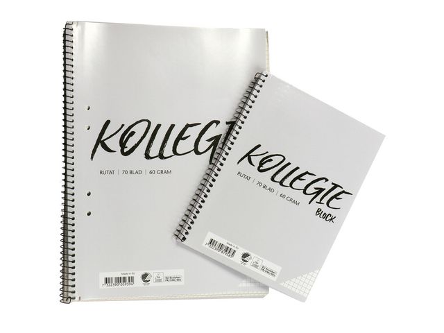 Kollegieblock A5 60g 70 bl rutat ohålat