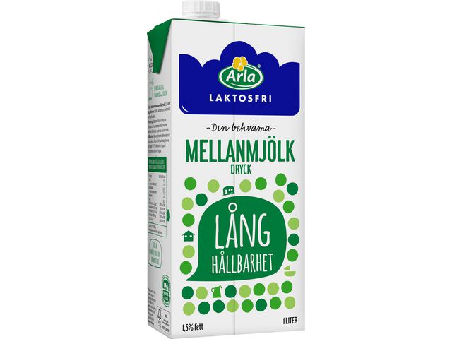 Mjölk m. Laktsfr LångHåll 1,5% 1L 10/KRT
