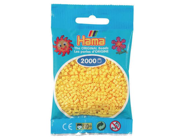 Minipärlor HAMA 2,5mm hål gul 2000/fp