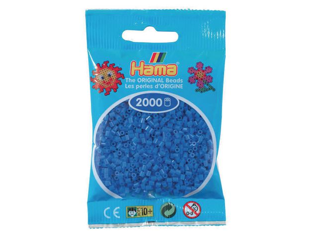 Minipärlor HAMA 2,5mm hål blå 2000/fp