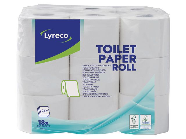 Toalettpapper LYRECO 30m 18/FP
