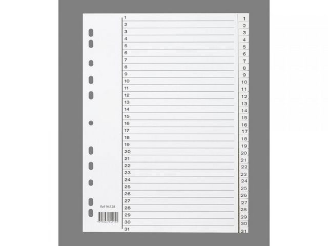Plastregister LYRECO A4 PP 1-31 vit