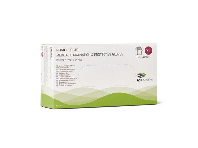 Nitrilhandske Puderfri Vit XL 100/FP