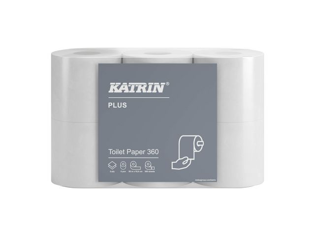 Toalettpapper KATRIN Plus 360 2-lag 42rl/fp á 50m