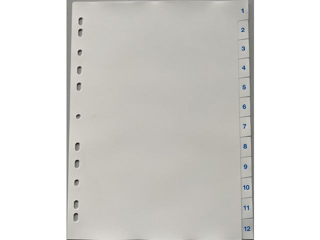 Plastregister LYRECO A4 PP 1-12 vit