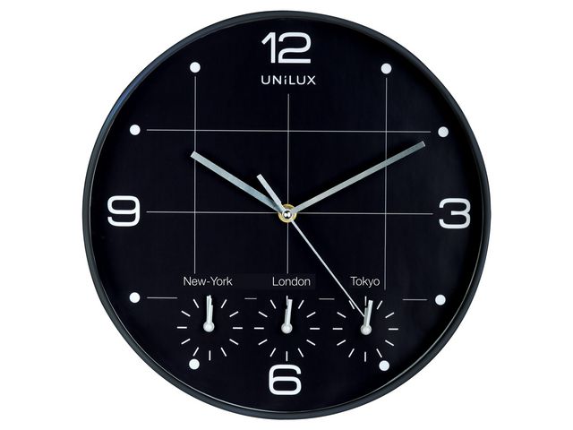 Väggur UNILUX On time Ø30,5 cm svart