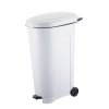 Soptunna Bama 100L Vit med lock, hjul