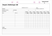 Tidrapport/Tidsblock A5 utan omslag m. tryck 1+0, 2 kopior, 50set/block