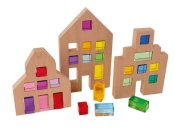 Hus i tr� med sensoriska klossar 3 hus