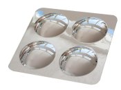 Spegel med 4 konvexa kupoler