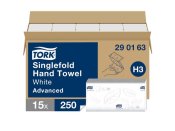 Handduk TORK Advanced H3 2-lag vit 3750/fp