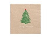 Servett, 3-lags 33x33cm natur Christmas
