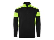 Sweatshirt halfzip 222 sv/fluor. gul 2XL