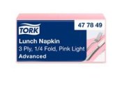 Servett TORK Lunch 3lags ljusrosa 150/fp