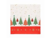 Servetter 3-lags 1/4 33x33 Xmas Trees