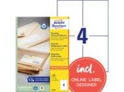 Etikett AVERY 105x148mm 100% tervunnen 400st/fp