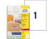 Etikett AVERY 210x297mm transparent 25st/fp