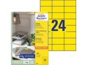 Etikett AVERY 70x37mm gul 2400st/fp