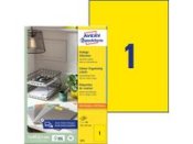 Etikett AVERY 210x297mm neongul 100st/fp
