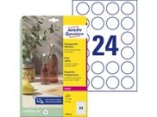 Etikett AVERY 40mm Transparent 600st(