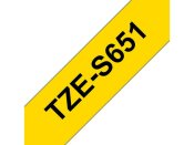 Tape BROTHER TZES651 24mm svart/gul