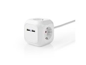 Grenuttag NEDIS jordad 4-vg + 2 USB