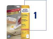 Etikett AVERY 210x297mm Avtagbar 30st/fp
