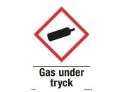 Skylt Gas under Tryck A4 Plast