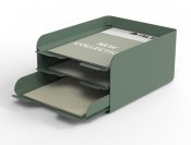 Brevkorg ALBA metall 3-facks A4 gr�n