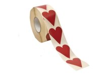  Etikett hjrta rd 40x48mm 1000/RL 