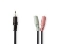  Adapter NEDIS 2x3,5mm ho 3,5mm ha sva 