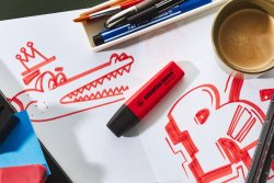 �verstrykningspenna STABILO BOSS ORG r�d