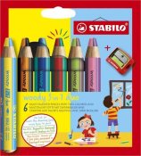 STABILO Woody Duo Med Pennvässare 6 Pack