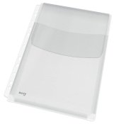 Plastficka A4 PVC 0,17mm med blg & klaff 5st/fp