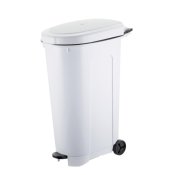 Soptunna Bama 100L Vit med lock, hjul