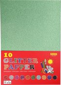 Glitterpapper, 180 g, 10 ark, 10 f�rger