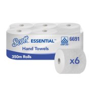 Handduk SCOTT Essential  6691 p� rulle vit 6rl/fp
