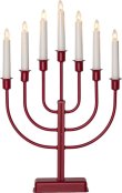 Elljusstake 7 ljus 31x47cm metall r�d