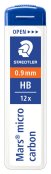 Reservstift STAEDTLER 0,9mm HB 12/FP
