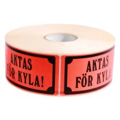 Varningsetikett AKTAS FR KYLA 100x50mm, 1000st/rl