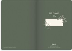 Ant.bok BURDE Deluxe A5 linj smooth gr�n